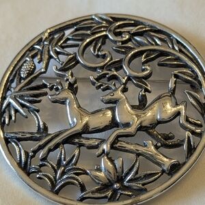 Sarah Cov Silver Tone Large Brooch